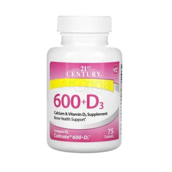 21st Century, 600+D3, Calcium & Vitamin D3 Supplement, 75 Tablets