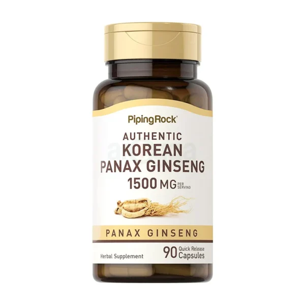 Piping Rock Authentic Korean Panax Ginseng 1500mg – 90 Capsules