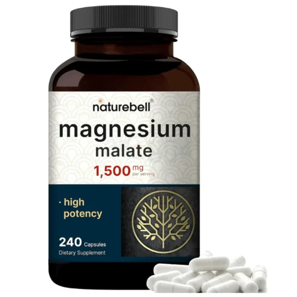 NatureBell Magnesium Malate 1,500mg Per Serving, 240 Capsules