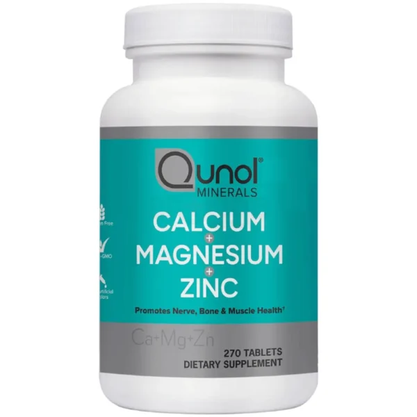 Qunol Calcium 3 in 1 Tablets with Calcium, Magnesium & Zinc for Immune Support, Bone, Nerve, and Muscle Health Supplement, 270 Tablets