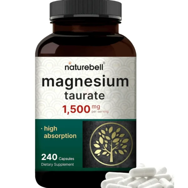 NatureBell Magnesium Taurate 1,500mg Per Serving, 240 Capsules
