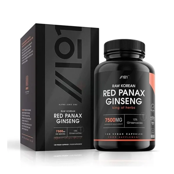 ALPHA01 High Strength Panax Ginseng Extract 7500mg 120 Vegan Capsules