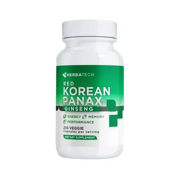 Herbatech Red Korean Panax Ginseng Veggie 210 Capsules