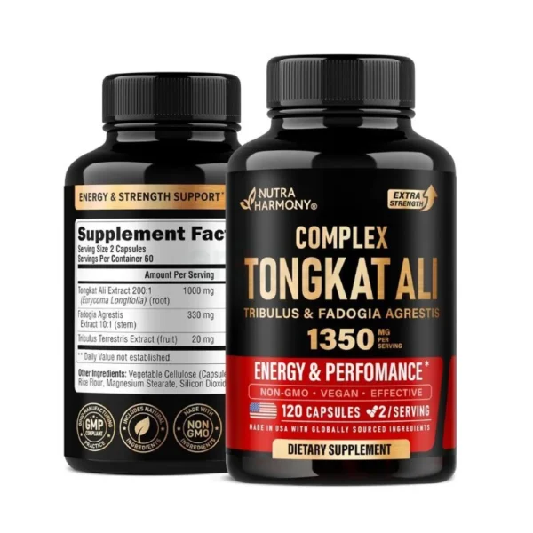 Nutra Harmony Complex Tongkat Ali with Tribulus & Fadogia Agrestis - 1350mg - 120 Capsules