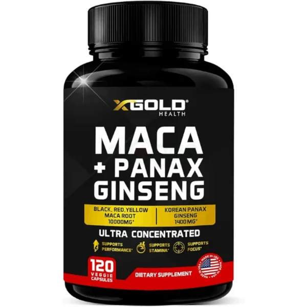 X Gold Health Maca+Panax Ginseng Ultra Concentrated 120 Capsules